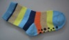 Wholesale kid's cotton black PVC anti-slip socks