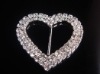 Wholesale 2 row 2.25" heart rhinestone buckle