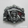 Wholesale Skull belt buckle with pewter finish