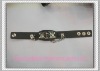 Wholesale DIY Hand-made fashion Stud Punk PU Bracelet metal Bracelet