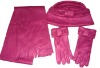 Wholesale women's hat set, fleece Scarf, hat, gloves set