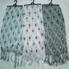 Wholesale peacock print scarf/SCARF WITH BEADS/jewerly scarf/2011 new style fashion islamic muslim scarf/MUSLIM BEADS SCARF