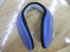 latest fashione designe hot sell keeping warm leather earmuffs in blue color with snowflake