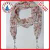 Wholesale Scarf,100% chiffon pendant scarf,popular fashion pendant chiffon scarf