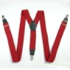 Wholesale Red Elastic Suspender with metal clip