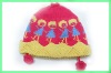 Wholesale winter kintted wool girl hat / handmade flower hat