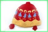 Wholesale winter kintted wool girl hat / handmade flower hat