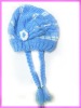 Wholesale winter kintted wool kids hat / pigtail handmade hat