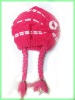 winter kintted wool kids hat / pigtail handmade hat