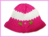 Wholesale 2011 winter kintted wool kids hat /pastorale flower hat