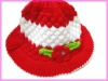 Wholesale 2011 winter kintted wool kids hat /flower hat