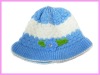 Wholesale 2011 winter kintted wool kids hat /flower hat