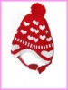 Wholesale 2011 wool kintted kids winter hat with wool ball/wool hat