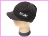 Wholesale 2011 wool kintted crochet winter baseball hat with brim/sport hats