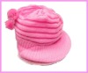 Wholesale 2011 wool kintted crochet winter hat/children cap with wool ball