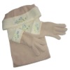 Wholesale fleece set scarf hat gloves with emb.--FY0243