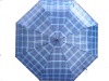 Wholesale 2 folding, checked fabric auto umbrella(sun-rain umbrella)