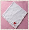 Wholesale Embroidered handkerchief with scallop hem
