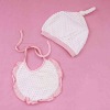 Wholesale cute cotton baby bibs and caps,baby clothes