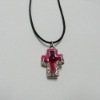 Wholesale Perfume cross necklace,fashion perfume necklace with glass stone