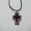 Wholesale Perfume cross necklace,fashion perfume necklace with glass stone
