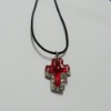 Wholesale Perfume cross necklace,fashion perfume necklace with glass stone