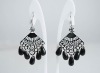 Wholesale Fan Shape Stamping with Acrylic Beads Pendant Drop Earring Jewelry Earring Ladies Jewelry Accessories Earring