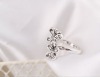 Wholesale Double Flowers Ring,Ladies Fashion Jewelry,elegant shape crystal alloy ring