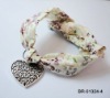 2011 spring handmade fabric bracelet with heart pendant
