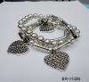 Wholesale handmade alloy heart charm bracelet