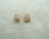 Gold Round Stud Earring