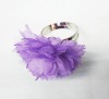 Fabric flower finger ring