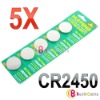 Wholesale 5 CR2450 2450 ECR2450 KCR2450 5029 Button Cell Battery Wholesale Free Air Mail ONLY