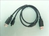 Wholesale XLY USB-013 USB Y Cable AM-AF with micro 5pin/ USB y cable with SR/micro usb