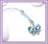 Butterfly Mobile Phone Charms decroated with shiny blue rhinestone