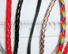 Wholesale braid leather lanyard leather strap pu leather lanyard