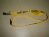 Wholesale yellow 2*90 CM polyester printed lanyard with metal clip