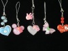 Wholesale Plastic Heart Buttterfly Mobile Phone Charm