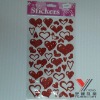 Wholesale glitter sticker:red heart for love