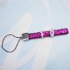 Wholesale Shiny PU with letter mobile phone strap