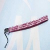 Wholesale Kawaii PU with acrylic mobile phone strap