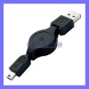Wholesale USB A Male to mini USB B 5 Pin Male Retractable Cable