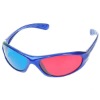 Wholesale Free Shipping Re-useable Plastic Frame Resin Lens Anaglyphic Blue + Red 3D Glasses