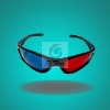 Wholesale Red Blue Cyan Plastic Framed 3 D Dimensional 3D glasses