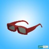 Wholesale red frame circular plastic 3D glasses