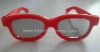 Wholesale Fashionable plastic red frame circular polarized 3D glasses