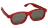 Wholesale Red frame plastic 45/135 degree passive linear polarized 3d glasses