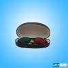 Wholesale red cyan 3d theatre glasses with fashion black plastic frame