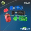 Wholesale Hot! transparent usb2.0 all in 1 usb SD MS TF micro sd card reader
