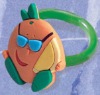 Yellow pvc finger puppet